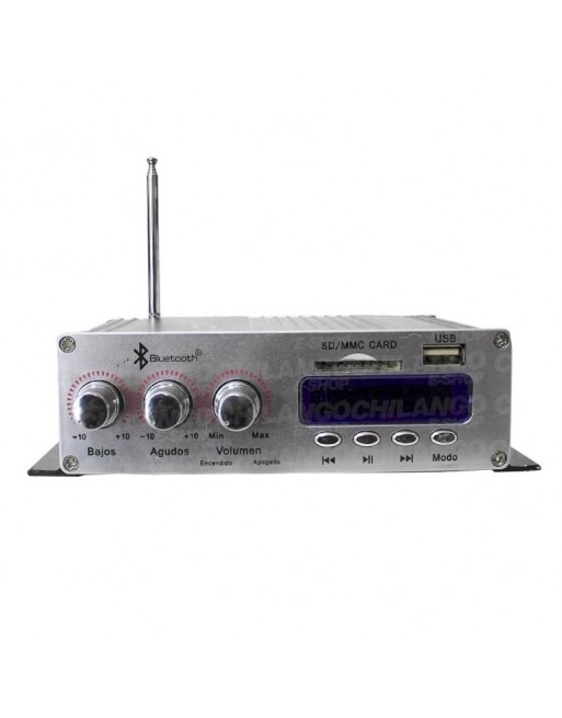 Mini Amplificador DXR 4 Canales con Bluetooth, Radio, MP3, USB
