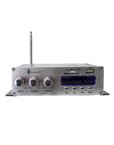 Mini Amplificador DXR 4 Canales con Bluetooth, Radio, MP3, USB