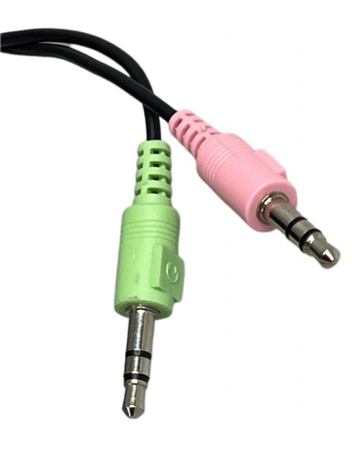 Cable Negro Adaptador de jack 3,5mm a 2 plug 3,5mm estereo 70cm