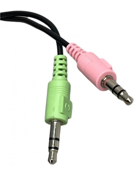 Cable Negro Adaptador de jack 3,5mm a 2 plug 3,5mm estereo 70cm
