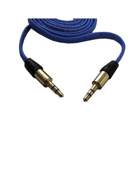 Cable Plug 3.5 estereo A Plug 3.5 estereo Tipo Agujeta Azul De 1 Metro