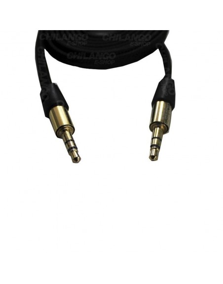 Cable Plug 3.5 Estereo A Plug 3.5 Estereo Tipo Agujeta Negro