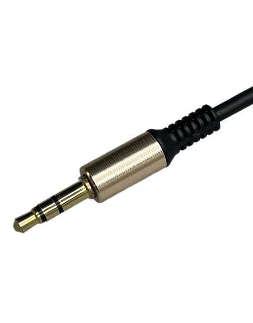 Cable NEGRO Para Audio Tipo Resorte Plug 3,5mm A Plug 3,5mm En L