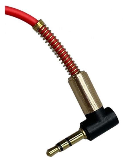 Cable ROJO Para Audio Tipo Resorte Plug 3,5mm A Plug 3,5mm En L
