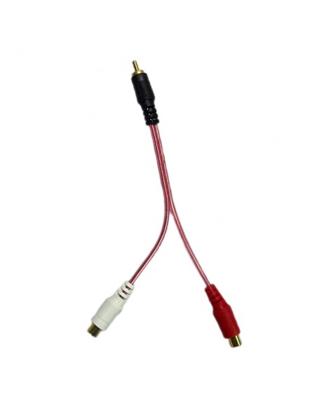 Extension Para Audio Y de 1 Plug RCA a 2 Jack RCA 10Cm