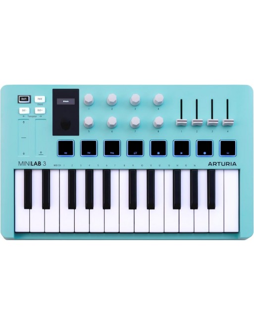 Teclado Controlador MIDI USB Arturia MINILAB 3 AQUAMARINE