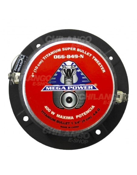 Super Bullet Tweeter Bala Titanium Profesional 400w NEGRO
