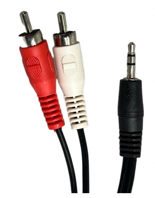 Cable para audio 2 plug RCA - 1 plug 3,5mm estereo 1,8m