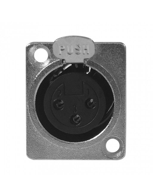 Jack para Chasis tipo XLR con seguro con carcasa de metal