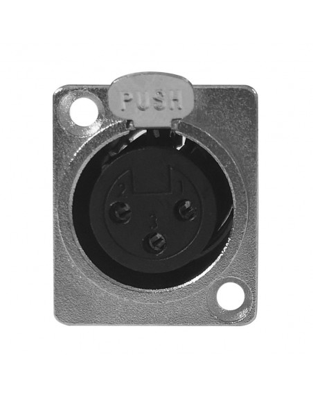 Jack para Chasis tipo XLR con seguro con carcasa de metal