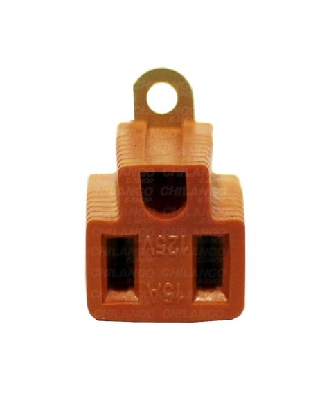 CLAVIJA ADAPTADORA CON TIERRA 3 PIN A 2 PIN