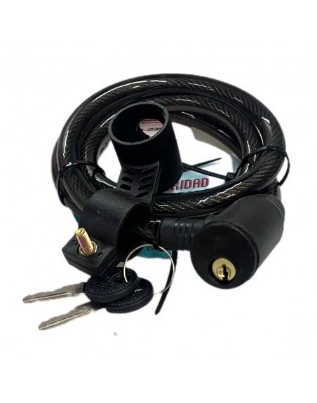 Cable De Seguridad Con Candado Para Bicicleta