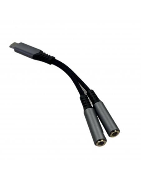 Divisor de audio USB tipo C a 2 jacks 3,5mm estereo