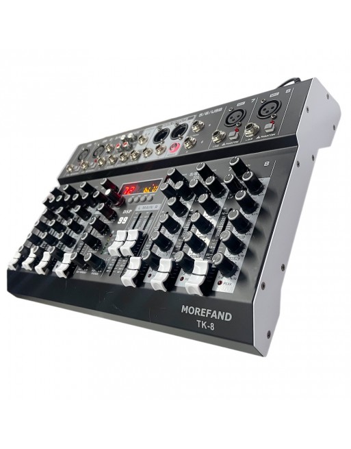 Mezcladora Pasiva 8ch BLUETOOTH USB 99 efectos DSP TK-8