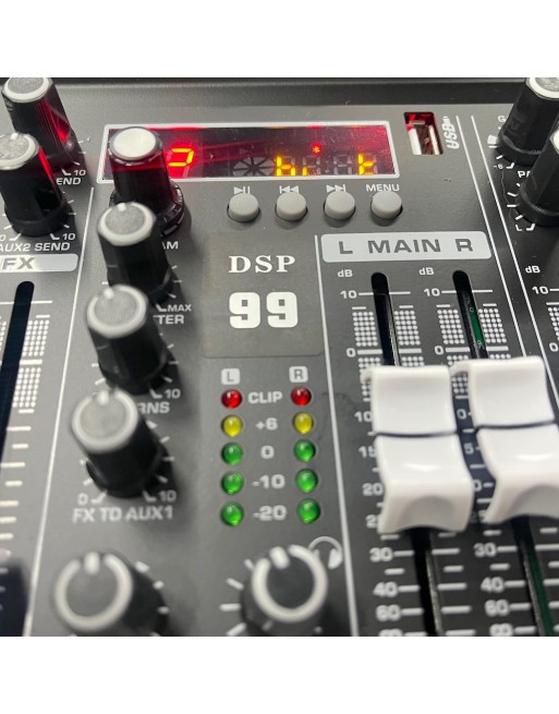 Mezcladora Pasiva 8ch BLUETOOTH USB 99 efectos DSP TK-8