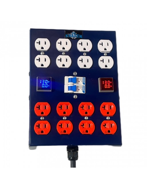 Centro de carga Azul Profesional Dual VoltiAmperimetro 16 contactos