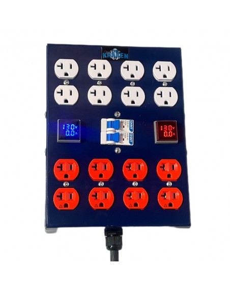Centro de carga Azul Profesional Dual VoltiAmperimetro 16 contactos