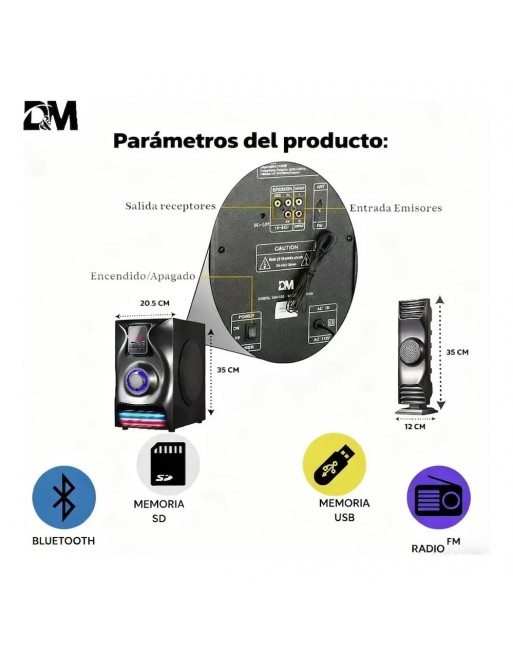 Sistema De Sonido Multimedia RCA USB Bluetooth 3403
