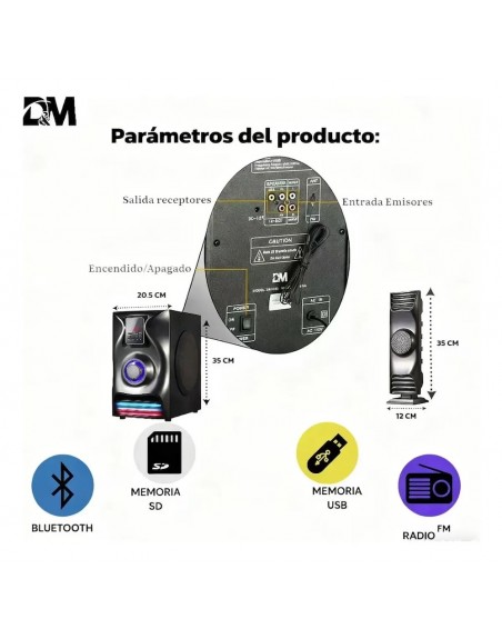 Sistema De Sonido Multimedia RCA USB Bluetooth 3403