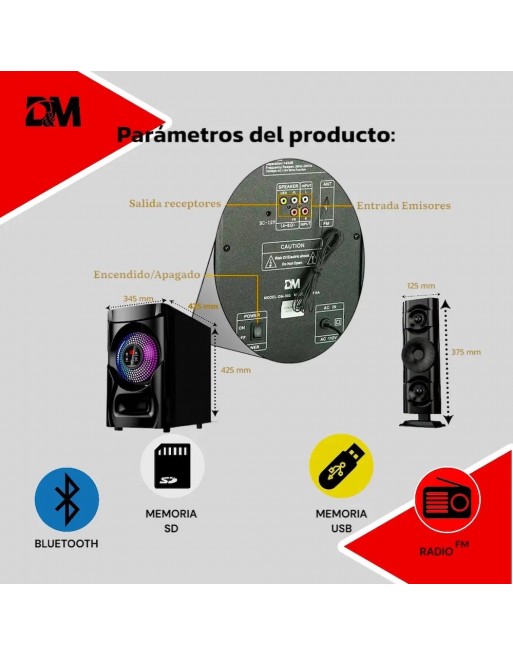 Sistema De Sonido Multimedia RCA USB Bluetooth S10