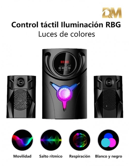 Sistema De Sonido Minicomponente 2.1 RCA USB Bluetooth M4007