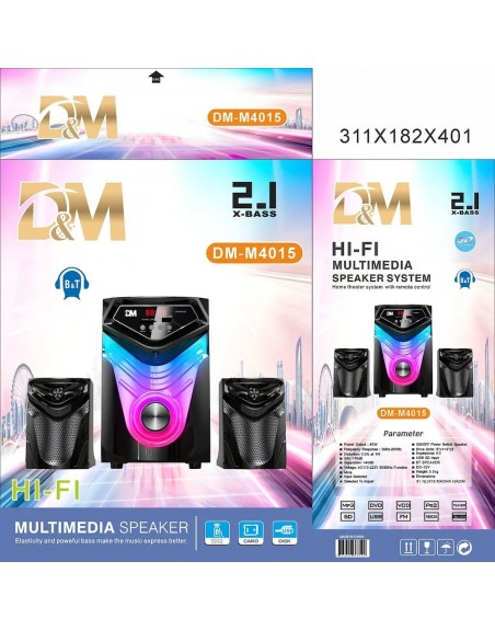 Sistema De Sonido Minicomponente 2.1 RCA USB Bluetooth M4015