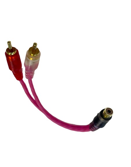 Cable para audio Y 1 jack RCA a 2 plug RCA dorados 10cm