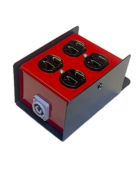 Distribuidor de carga Rojo Profesional Dual Voltimetro con piloto 8 contactos