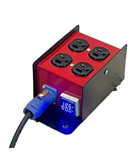 Distribuidor de carga Rojo Profesional Dual Voltimetro con piloto 8 contactos