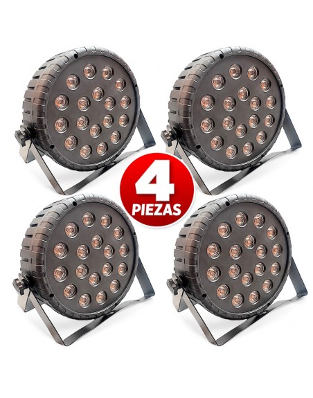 Combo De 4 Cañones ParLED 18x1 RGB