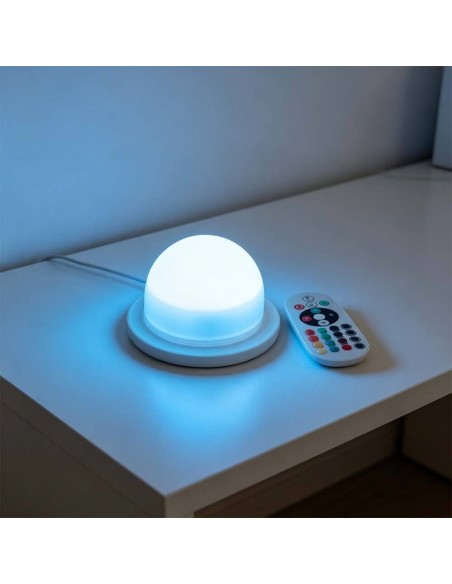 BASE LAMPARA RGB 10 LED SUMERGIBLE CONTROL REMOTO DECOR...