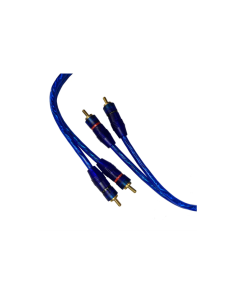 Cable RCA para Audio Car Profesional, Color Azul, Conectores Dorados, Plug a Plug 7.6m