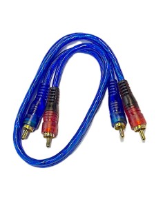 Cable Azul Para audio 2 plug RCA-2 plug RCA dorados 0,45m