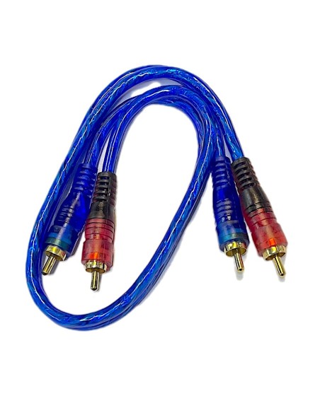 Cable Azul Para audio 2 plug RCA-2 plug RCA dorados 0,45m