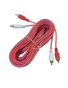 Cable Rojo Transparente Para Audio 2 Plug RCA - 2 Plug RCA dorado 7,60m