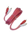Cable Rojo Transparente Para Audio 2 Plug RCA - 2 Plug RCA dorado 1,80m