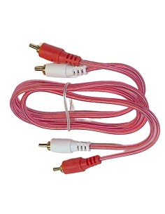Cable Rojo Transparente Para Audio 2 Plug RCA - 2 Plug RCA dorado 90 cm 2