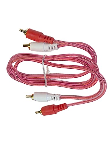 Cable Rojo Transparente Para Audio 2 Plug RCA - 2 Plug RCA dorado 90 cm
