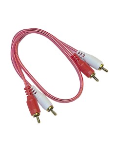 Cable Rojo Transparente Para Audio 2 Plug RCA - 2 Plug RCA dorado 45 cm 2