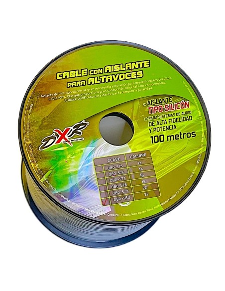 Rollo de Cable 100 metros con aislante tipo silicon calibre 22