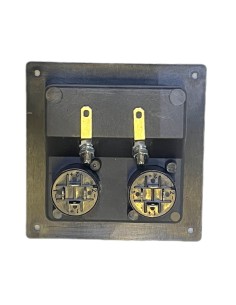 Conector Cuadrado de atornillar para Bafle con 2 terminales tipo Banana y 2  Speakon 8,9 x 8,9 cm 2