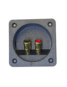 Conector Cuadrado de atornillar para Bafle con 2 terminal tipo Banana 8 x 8 cm