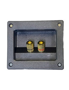 Conector Rectangular de atornillar para Bafle con 2 terminal tipo Banana Doradas