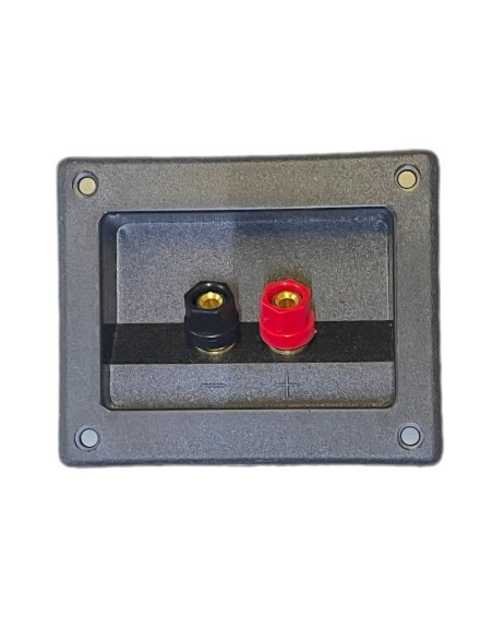 Conector Rectangular de atornillar para Bafle con 2 terminal tipo Banana rojo/negro
