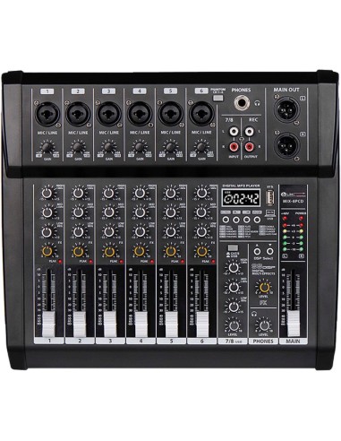 Mezcladora Amplificada 8 canales Soundtrack MIX-8PCD