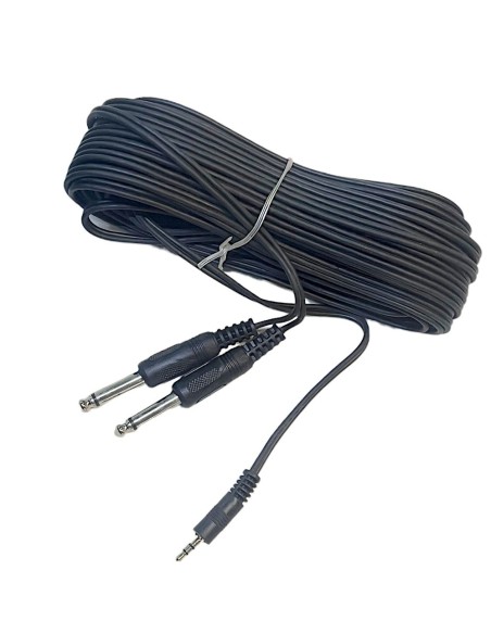 Cable Para Audio Plug 3,5m A 2 Plugs 6,3 Mono de 15m