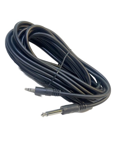 Cable Para Audio Plug 6.3 Mono a Plug 3.5 estereo de 6m