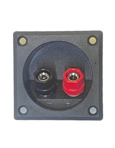 Conector Cuadrado para Bafle 2 terminales Banana 5,5 x 5,5cm