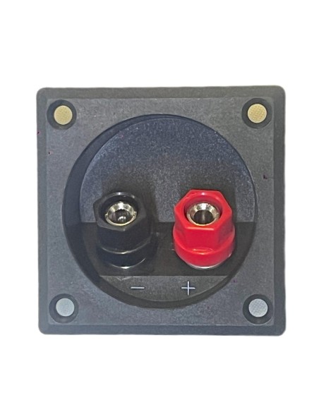 Conector Cuadrado para Bafle 2 terminales Banana 5,5 x 5,5cm