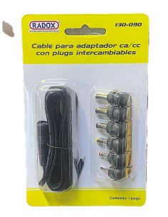 Cable para Adaptador ca/cc con Juego de Plugs conectores intercambiables